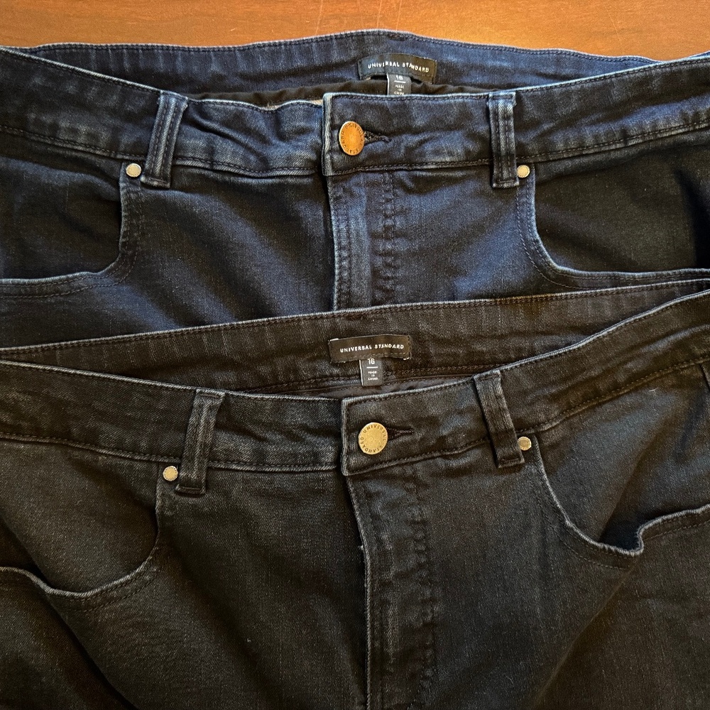 Universal Standard Marne Bootcut jeans 32 inch size 16 TWO PAIRS
